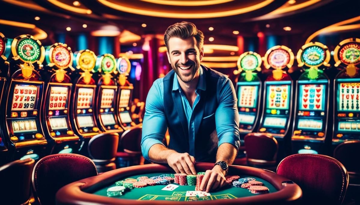 Antarmuka aplikasi gaskan88 menampilkan meja blackjack live dealer dan opsi deposit DANA, OVO, dan GoPay